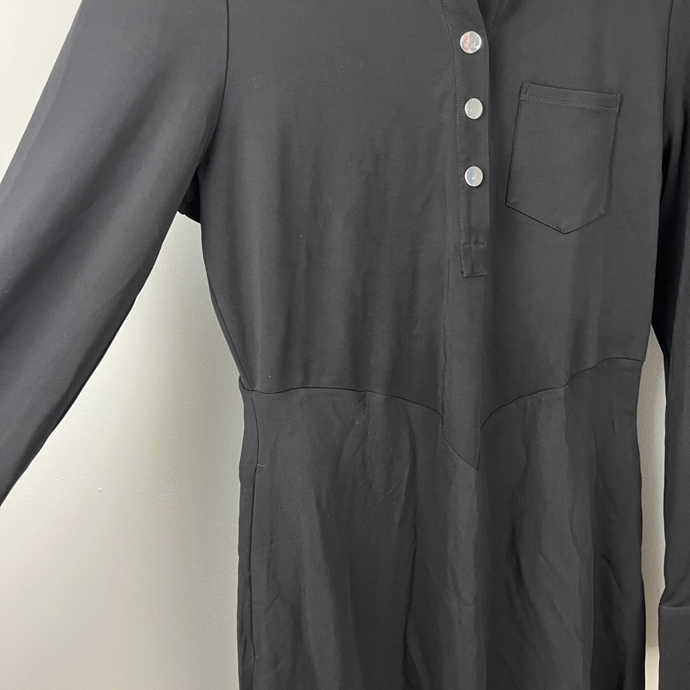 Reiss Rosina Black Jersey Maxi Polo Dress Womens 10 Long Sleeve New NWT - Picture 5 of 8